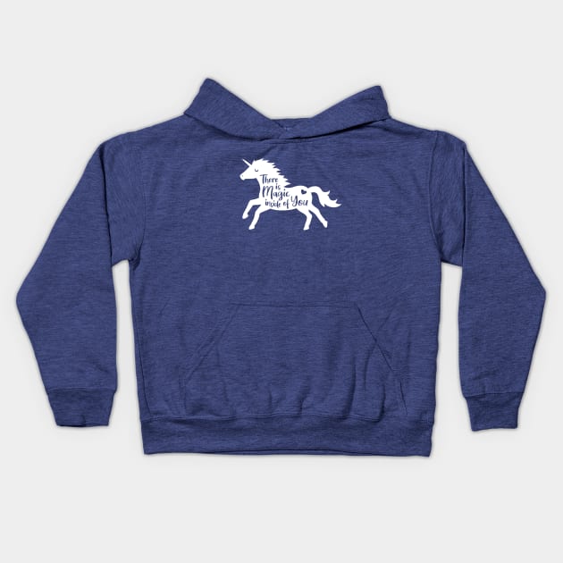 Unicorn Silhouette There Is Magic Inside Of You Kids Hoodie by rustydoodle